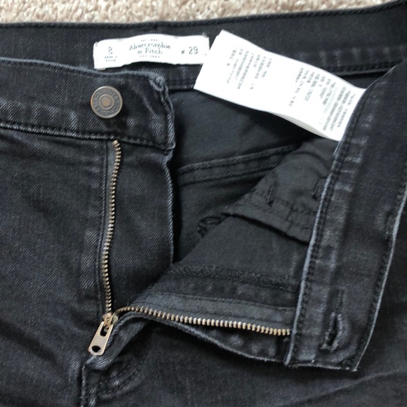 A&F Black Jean Short Cutoffs - Picture 2 of 5